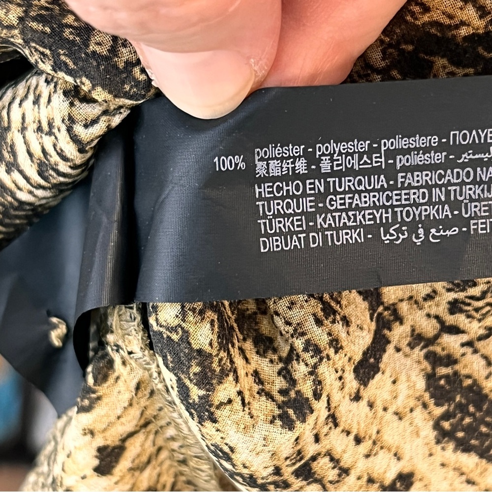 Zara The Veronica Blouse Python Snake Print Puff … - image 11